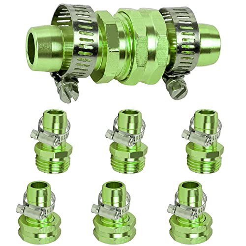 AINEED Garden Hose Repair Kit, 3/4" or 5/8" Hose End Fittings with Clamps, 4 Male & 4 Female Water Hose Bib Repair Kit
