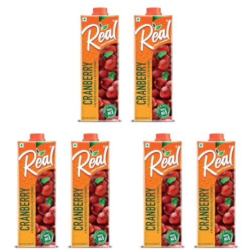 Image of DABUR Real Cranberry Fruit Juice-1L (Pack Of 6)|Rich In Vitamin C|No Added Preservatives|Goodness Of Best Cranberries|Daily Dose Of Fruit Nutrition|Tasty,Refreshing&Energizing Fruit Drink
