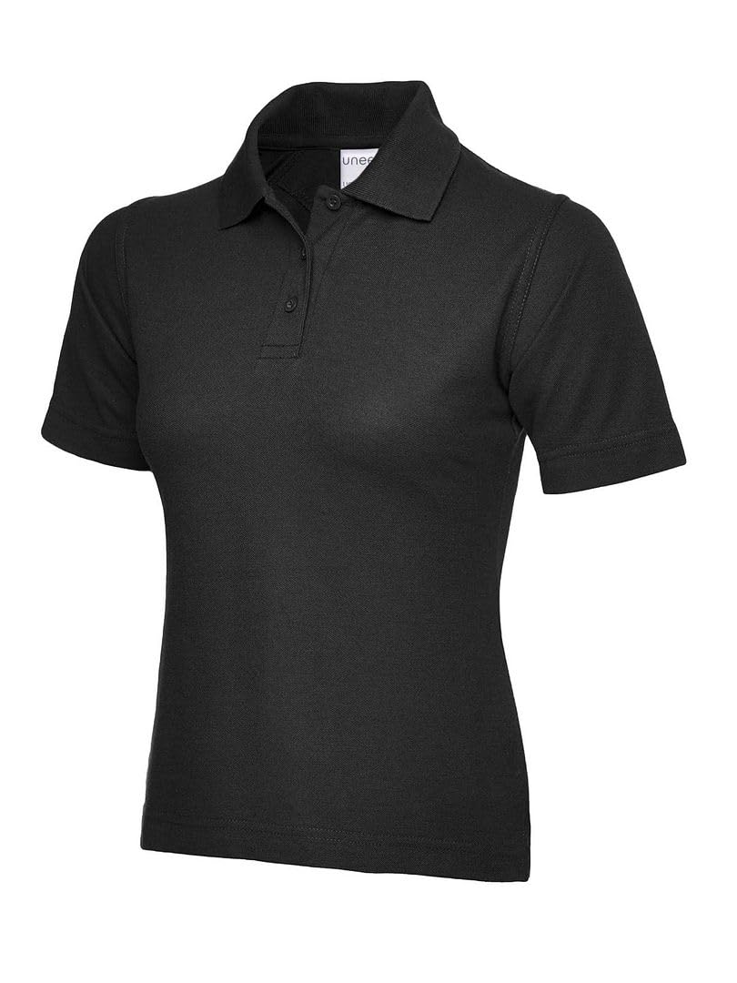 Uneek Clothing Women's Black Uc115 - S - 180Gsm Polo Shirt