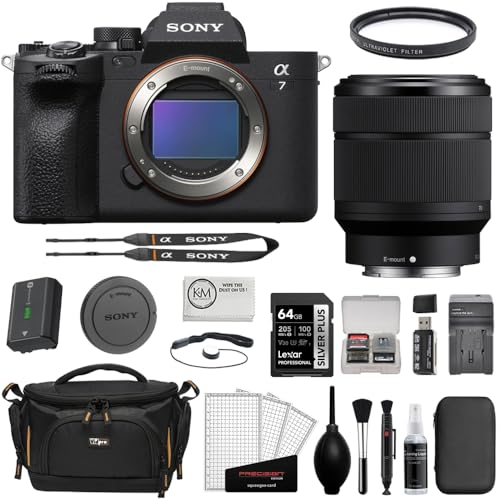 Sony a7 IV Mirrorless Camera with 28-70mm f/3.5-5.6 II Lens Bundle with 64GB Memory Card + UV Filter + Memory Case + Battery Charger + Deluxe Cleaning Kit + Camera Bag (11 Items)