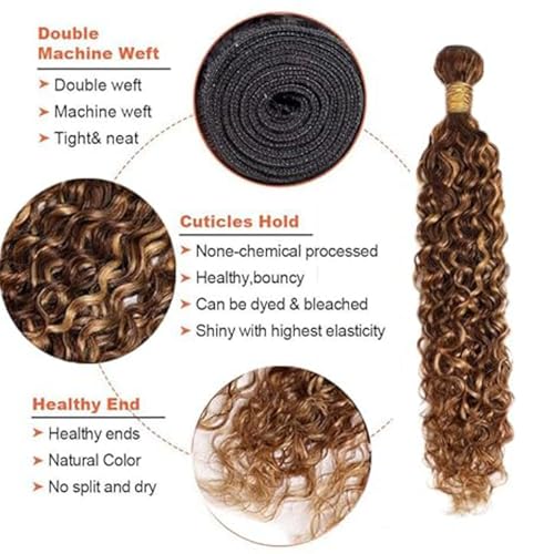 Extensiones de cabello humano de pelo real P427, mechones seleccionados con ondas acuáticas 4
