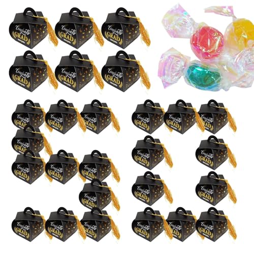 Cajas de Graduación, Cajas de Gorros de Graduación Paquete Grande 2025 Con Borlas, Paquete Decorativo A Granel Portacaramelos Y Chocolate Para Universidad Abiball Kindergarten