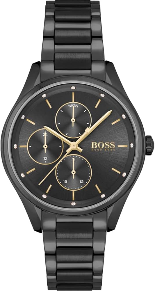 Boss Orologio Analogico Multifunzione al Quarzo da Donna con Cinturino in Acciaio Inossidabile Nero - 1502605 Boss Orologio Analogico Multifunzione al Quarzo da Donna con Cinturino in Acciaio Inossidabile Nero - 1502605