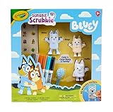 Crayola Scribble Scrubbies Deluxe Bluey Playset (3ct), Toddler Arts & Crafts Kit, Washable Stickers, Bluey Toys, Coloring Gift for Kids, Ages 3+
