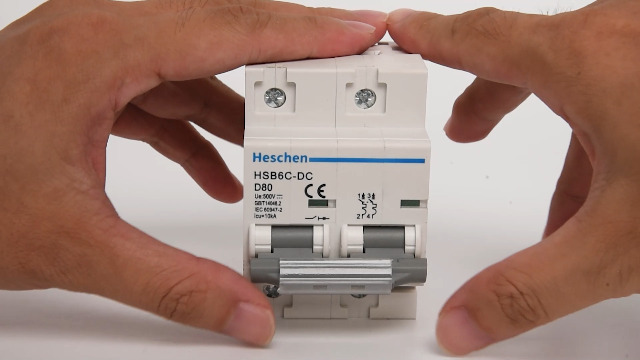 Heschen Interruttore Miniatura DC HSB6C-DC 2 Poli - Per Impianti Fotovoltaici, 500V 80A, Montaggio DIN - Foto 4