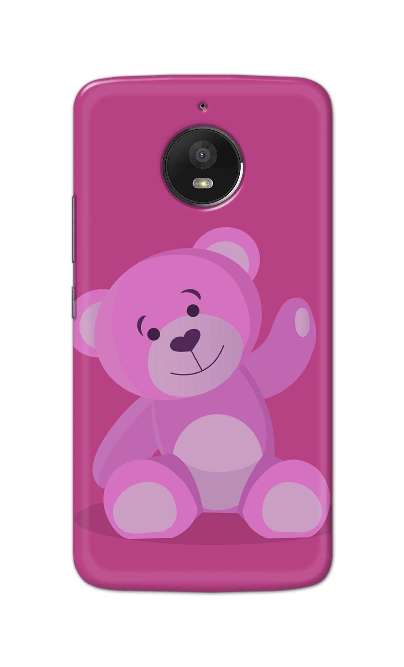 PRINTFIDAA Teddy Bear Waving Hand Printed Designer Hard Back Case Cover for Motorola Moto E4 Plus, XT1770, XT1773, Motorola Moto E Plus (4th Gen.) -(WX) TEJ1005