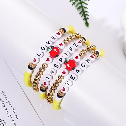 5 Pack Beaded Bracelet Stackable Christmas Thanksgiving St. Patrick’s Day Valentine's Day Beaded Stretch Bracelet Holiday Charm Bracelets Festive Jewelry Gifts for Women3