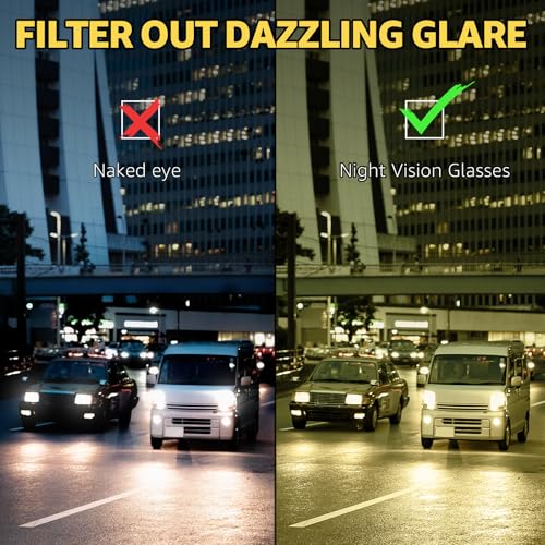 Myiaur Fit Over Night Vision Glasses for Women Men, Polarized Night Driving Glasses with Anti Glare Yellow Lens UV Protection4