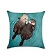 Nicetage - Funda de almohada o cojín con dibujos de nutrias para la decoración del hogar