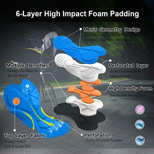 image for Quanzhou Men’s Cycling Shorts 4D Padded Bike Motorcycle Riding Pants