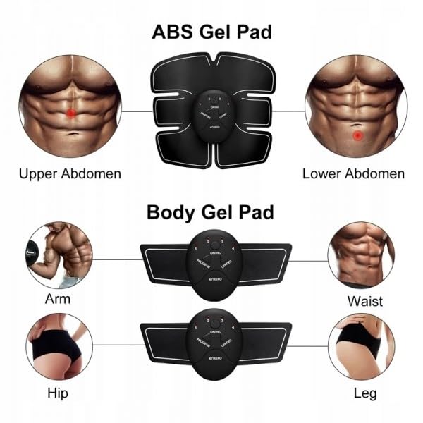 EMS Stymulator mięśni brzucha – elektryczne urządzenie fitness do brzucha, ramion, nóg i talii – budowa mięśni, spalanie tłuszczu i ujędrnianie mięśni – trenażer domowy dla mężczyzn i kobiet