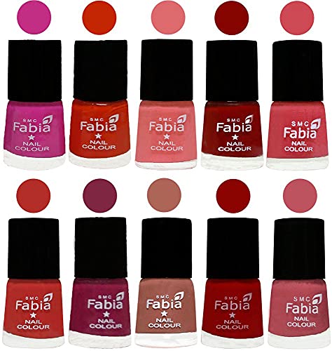 Image of ALL IN ONE (PACK OF 10), Long Lasting Glossy Nail Polish, 6 ml Each, All Vibrant Colours,02299
