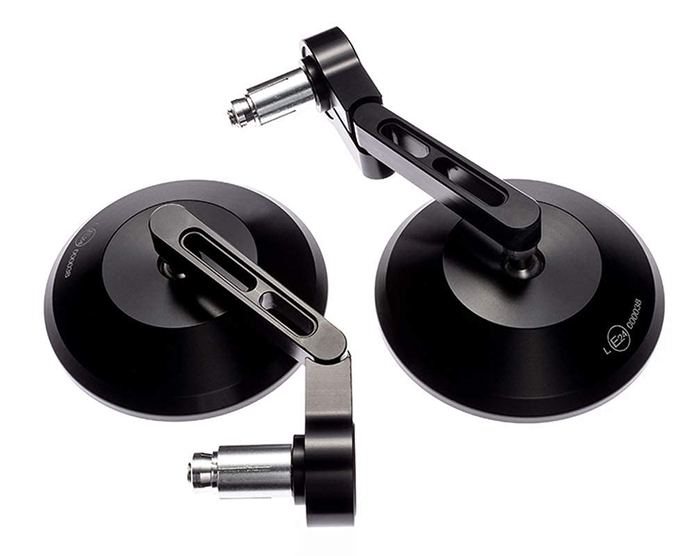 Rétroviseur de Guidon Moto 22mm avec Embout pour Roadster Café Racer Scrambler Chopper Bobber en Aluminium