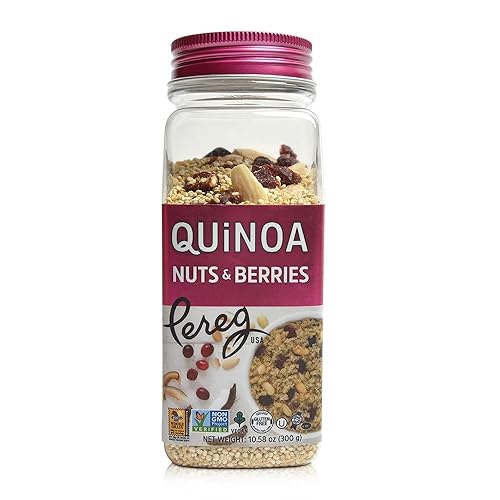 Pereg Quinoa con nueces y bayas (10.58 onzas x 6 unidades) | Granos de quinua | Vegano, sin OMG, sin gluten y certificado Kosher | Grano entero