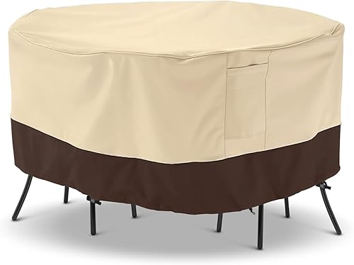 Arcedo Juego de muebles de exterior, funda para mesa y silla, resistente al agua, cuadrada, con ventilación de aire y correa con hebilla, 94 x 94 x