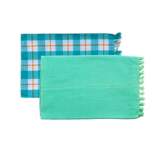Image of Cotton Checkered Towel for Bath Large Size 75 X 150 Cm|Waffle Towels for Woman|Toliya Men|Checkered Thorthu|Thin Tauliya for Travel,Beach,Gym,Pool|Towel Set of 2