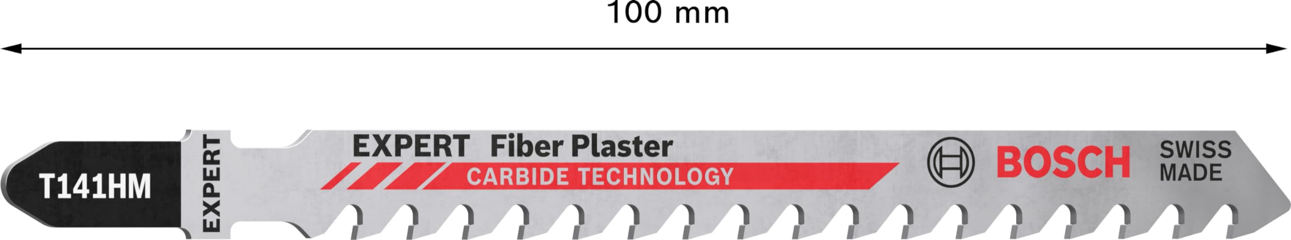 Bosch Professional 3x Lames de scie sauteuse Expert 'Fiber Plaster' T 141 HM (pour Panneaux de fibro-ciment, Panneau de cloison sèche, Longueur 100 mm, Accessoire Scie sauteuse)