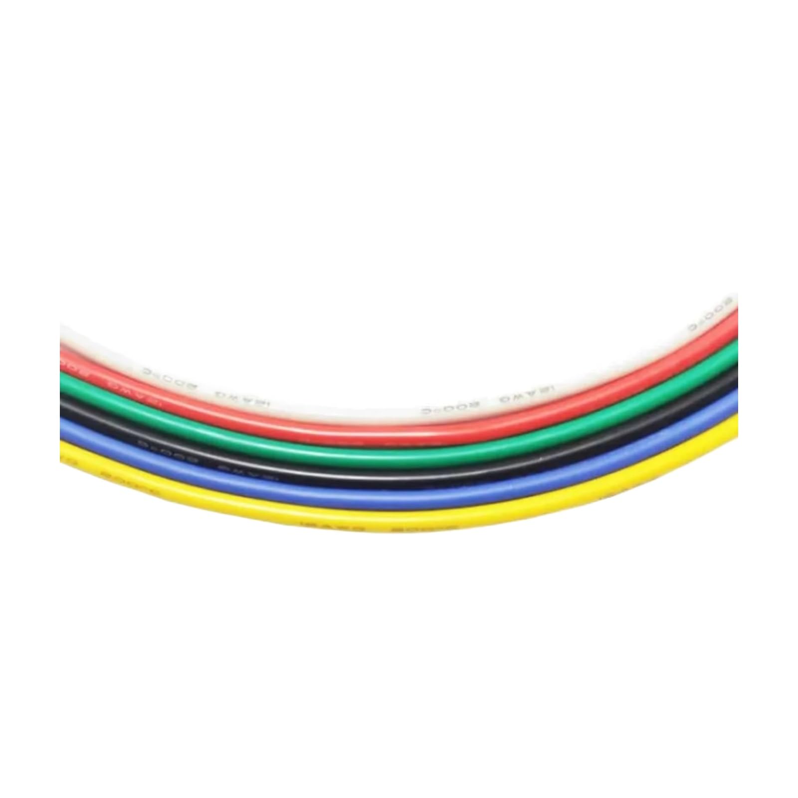 Cavo elettrico in silicone ultra morbido 14 16 18 20 22 AWG Cavi ad alta tensione rosso, nero, bianco, verde, blu, giallo, sei colori(Red; 50M; 20AWG)