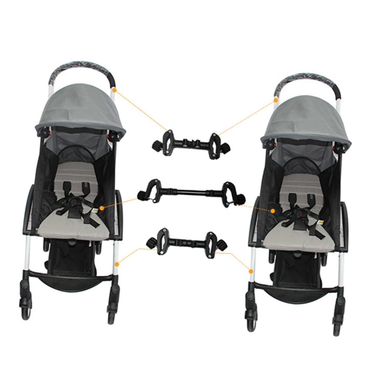 3pcs Twin Stroller Connector Lower Adapter Baby Stroller Connectors for Twins
