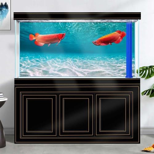 Dtekoj 48X24IN Natural Undersea Aquarium Background, Undersea Beach Fish Tank Background, with 8 EVA Double-Sided Tape