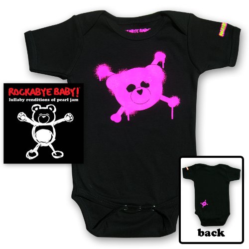 Rockabye Baby! Lullaby Renditions of Pearl Jam + Rockabye Baby 100% Organic Cotton Bodysuit (Pink)