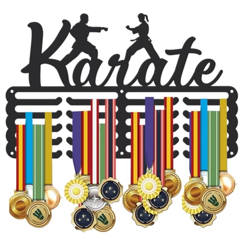 SUPERDANT Porte Medaille de Karaté Porte Médaille de Karaté Porte Médailles Personnalisé pour Karatéka Porte Médailles de Capacité Améliorés Support pour Medaille en Métal 40x25cm