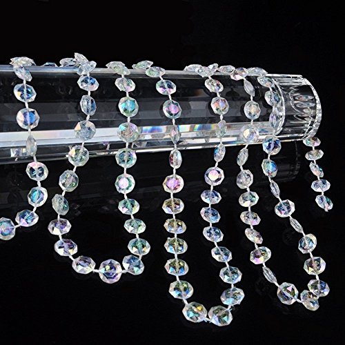 Kupoo 99 Ft Clear Crystal Like Beads By The Roll - Wedding Decorations (Colorful) #TOP3