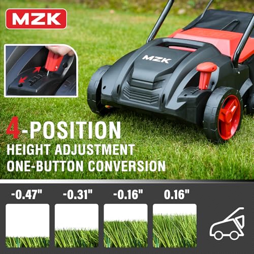 Mzk ET2402-1 13-Inch 12-Amp 2-In-1 Electric Dethatcher And Scarifier W/Removeable 8-Gallon Collection Bag thumb #2