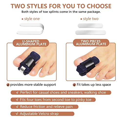 Scurnhau Toe Splint, U-Shaped Toe Straightener, Hammer Toe Corrector For Women And Men, Toe Brace For Crooked Toe, Mallet Toe, Bent Toe, Claw Toe, Toe Wrap To Align And Support Broken Toe, 1 Pair #TOP3