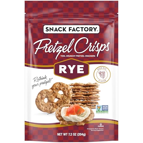 Image of Snack Factory Pretzel Crisps Rye Pretzel Crackers, 7.2 Oz Bag