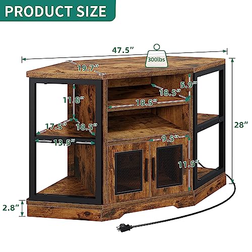 Yitahomecornertvstandfortvsupto55inchwithpoweroutletmodernfarmhouseentertainmentcenterwoodtvmediaconsolewithstoragecabinetsshelvesforlivingroomretrobrown Urban Country Home Decor Yitahome corner tv stand for tvs up to 55 inch with power outlet modern farmhouse entertainment center wood tv media console with storage cabinets shelves for living room retro brown urban country home decor