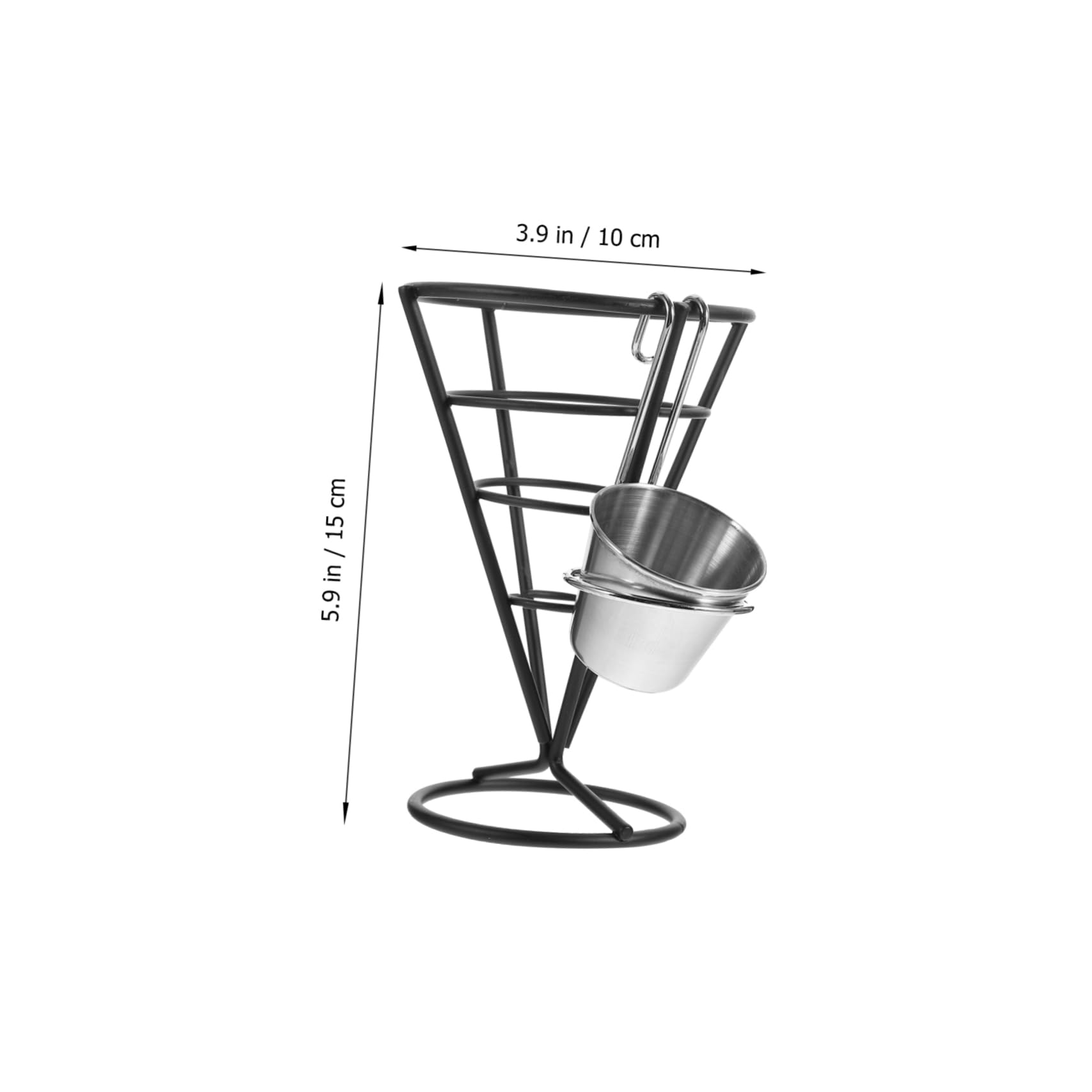 ABOOFAN 1set French Fries Holder Cone Basket Stand with Snack Display Rack Stainless Steel Appetizer Serving for Kitchen Restaurant Dining Room and Parties
