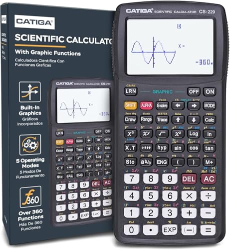 CATIGA Scientific Calculator with Graphic Functions, Multiple Modes with Intuitive User Interface for Beginners and Advanced Courses, High School or College, CS-229