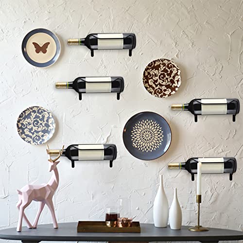 Yimerlen 6 Pcs Spiral Wine Wall Holder, Wall Mounted Wine Rack, Metal Wine Bottle Display Holder For Wine Storage Wall Wine Theme Decor, Black (Level Style) #TOP5
