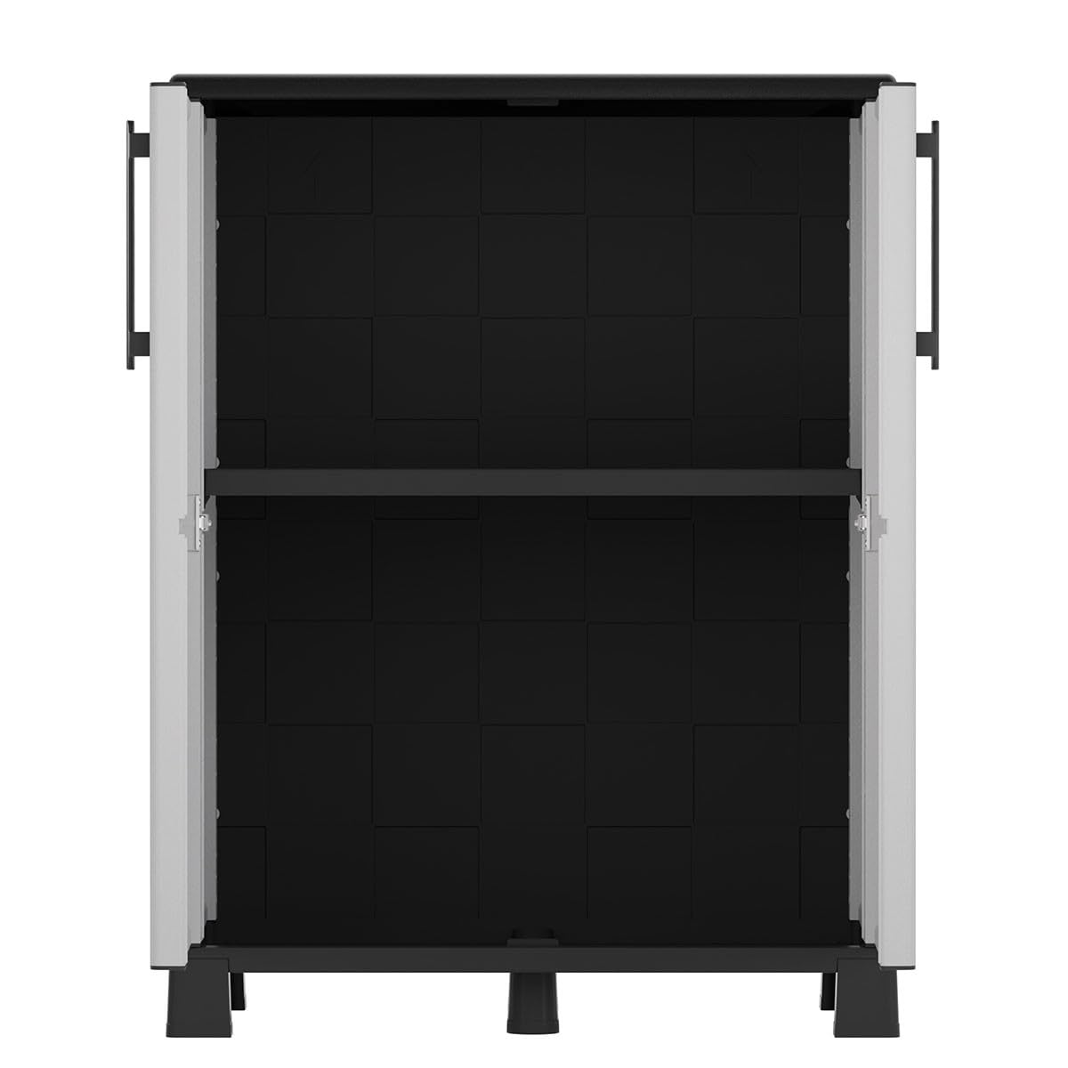 Meuble De Rangement Gris 2 Portes Et 2 Tiroirs