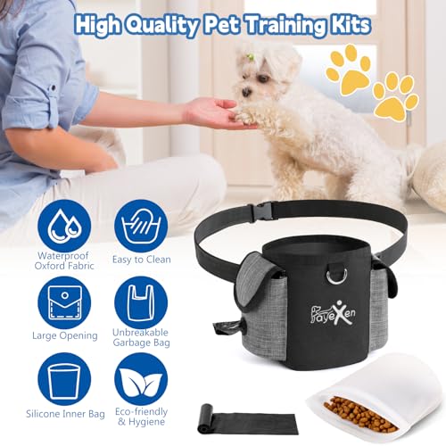 Leckerlitasche für Hunde Bauchtasche Hundetraining mit Hundekotbeutelspender & InnenTasche in Silikon Hundezubehör Leckerlibeutel für Hund mit Verstellbarem Gürtel für Hundefutter Aufbewahrung Gehen