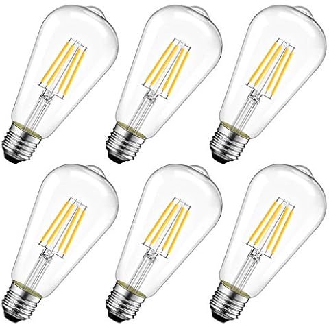 LVWIT 6 Bombillas Filamento LED ST64 Retro Vintage Cover