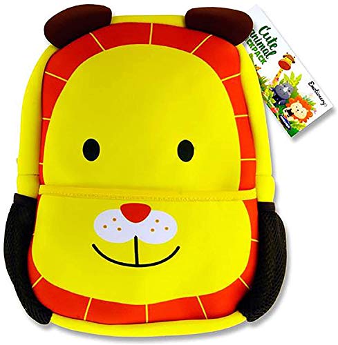 Premier Stationery Emotionery Neoprene Cute Animal Junior Backpack - Lion Mochila Infantil 27 Centimeters 4 Multicolor (Yellow)