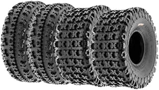 Set of 4 SunF 22x7-10 Front & 20x10-9 Rear ATV UTV Knobby Sport Tires,6 PR Tubeless A027