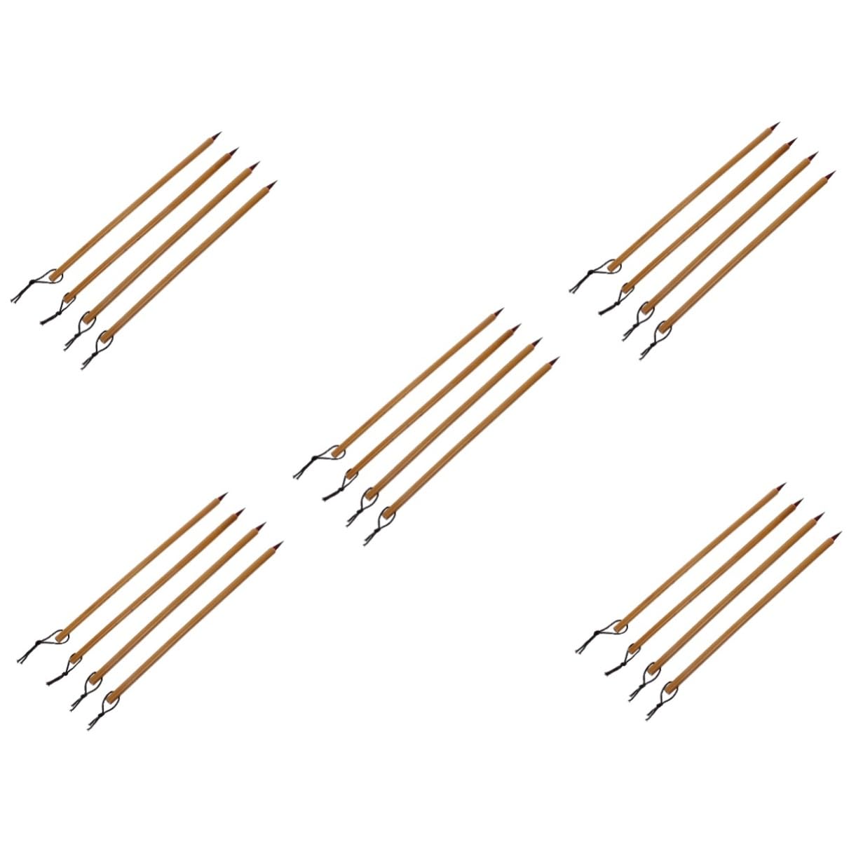 Uonlytech 5 Ensembles Pinceau D'écriture En Minuscules Encrer Brosse De Peinture De Chinoise Pinceau D'écriture De Poteau En Bambou 4 Pièces * 5
