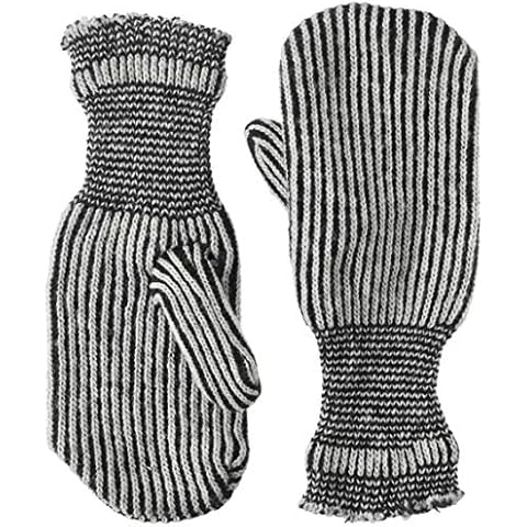 MidWest Gloves & Gear Warm Wool Mitten Liner Glove, 70, Size: Large, Black/White Cover