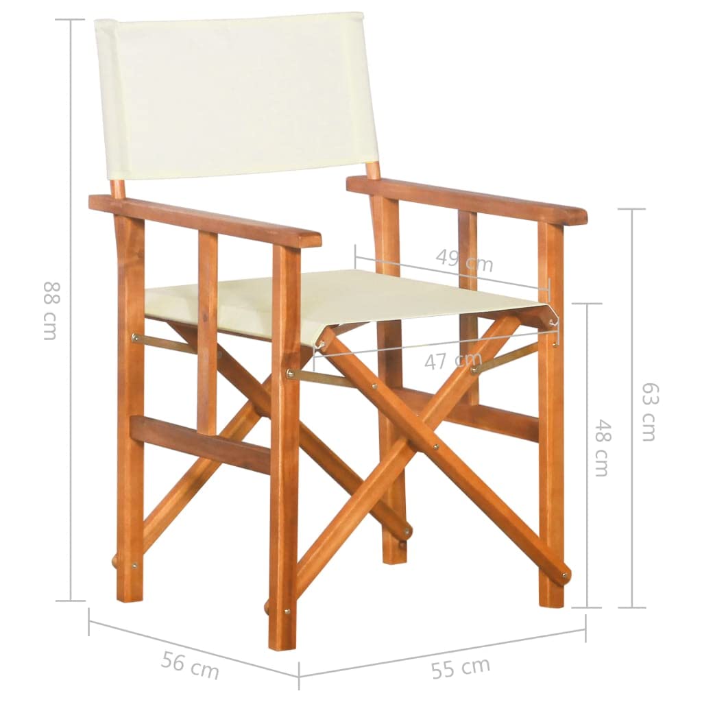 vidaXL 2X Sillas Director Mobiliario Jardín Exteriores Diseño Icónico Resistentes Intemperie Duraderas Cómodas Plegables Madera Maciza de Acacia