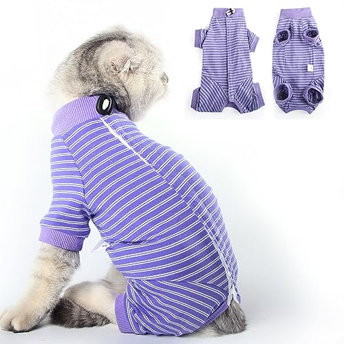 LIANZIMAU Body Gatto Post Operatorio Tuta Recupero Gatto Medica per Gatto Tute a Maniche Lunghe Prevenire Lo spargimento Abbigliamento per Gatto