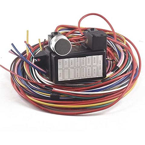 Auto-Partner Circuit Wiring Harness Kit Long Wires Standard Color for Hot Rod Street Rat XL Universal… (12 Circuit) Cover