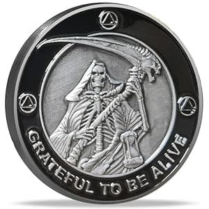 Grateful to Be Alive Sobriety Chip AA Coins and Medallions Recovery Anniversary Token (Single Coin)