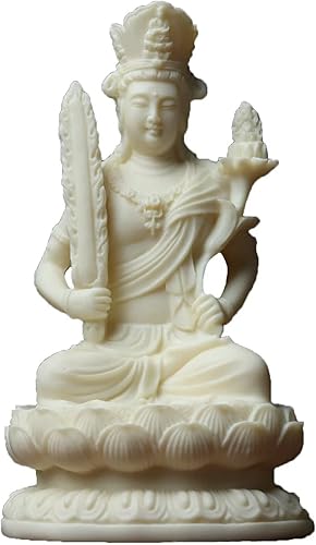 zunibo Bodhisattva Akashagarbha - Estatua de Buda para decoración de oficina en casa adorno de escultura de Buda Feng Shui blanco para inauguración