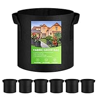 XVZ Pflanzsack, 6 Stück 10L Vliesstoff Pflanzsäcke Wiederverwendbar Atmungsaktiv Pflanztaschen mit Griffe für Tomaten Kartoffeln Pflanzen - 3 Gallonen Schwarz