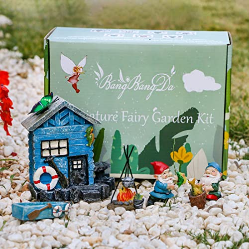 BangBangDa Miniature Fairy Garden Gnomes Decoration – Small Figurines Statue Accessories Gnome House for Outdoor Indoor Home Yard Patio Decor Ornaments Kit Fence Mushroom - Image 6