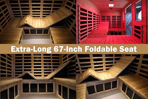 Image of LTCCDSS Full Spectrum Outdoor Sauna 5 Person, Folding Lounge Chair, Far Infrared Low EMF Sauna Room for Home, Chromotherapys | Bluetooth Speakers | Canadian Hemlock | 81.1 * 60.6 * 83.5 in