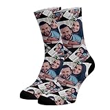 Brd Gifts Custom Photo Socks - Personalized Multiple Frame Socks with Your Photo, Picture or Logo - S